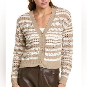 NWOT Laundry by Shelli Segal Crochet  Sweater Cardigan